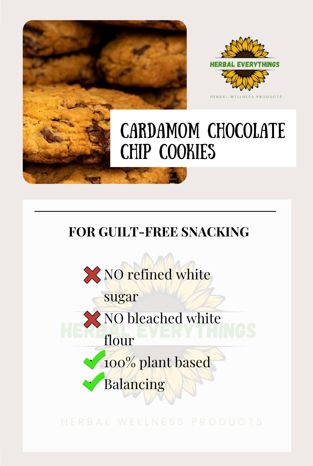 Cardamom Chocolate Chip Cookies Recipe Card